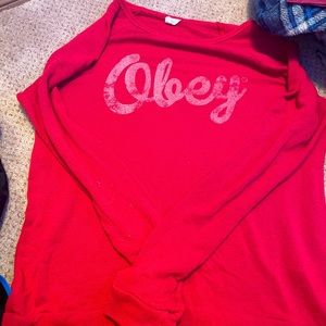 Red obey long sleeve